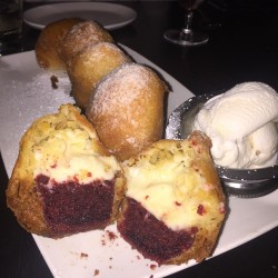 visualvixen:  Deep fried red velvet cupcakes