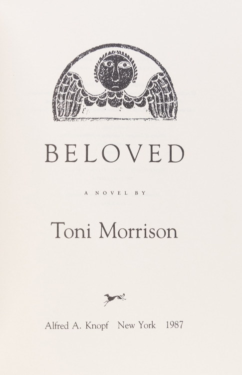 garadinervi:Toni Morrison, Beloved, Alfred A. Knopf, New York, NY, 1987