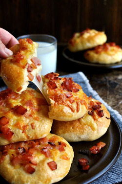 verticalfood:Double Cheese and Bacon Rolls