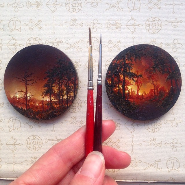 wordsnquotes:  Stunning Miniature Landscape Paintings by Dina Brodsky Dina Brodsky’s (previously