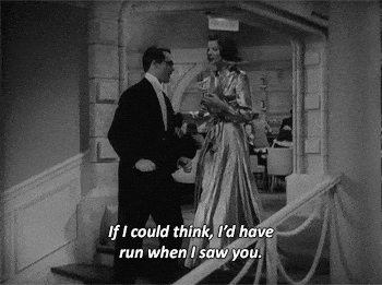 screwballsandlove:Cary Grant and Katharine Hepburn in Bringing Up Baby (1938), dir. Howard Hawks