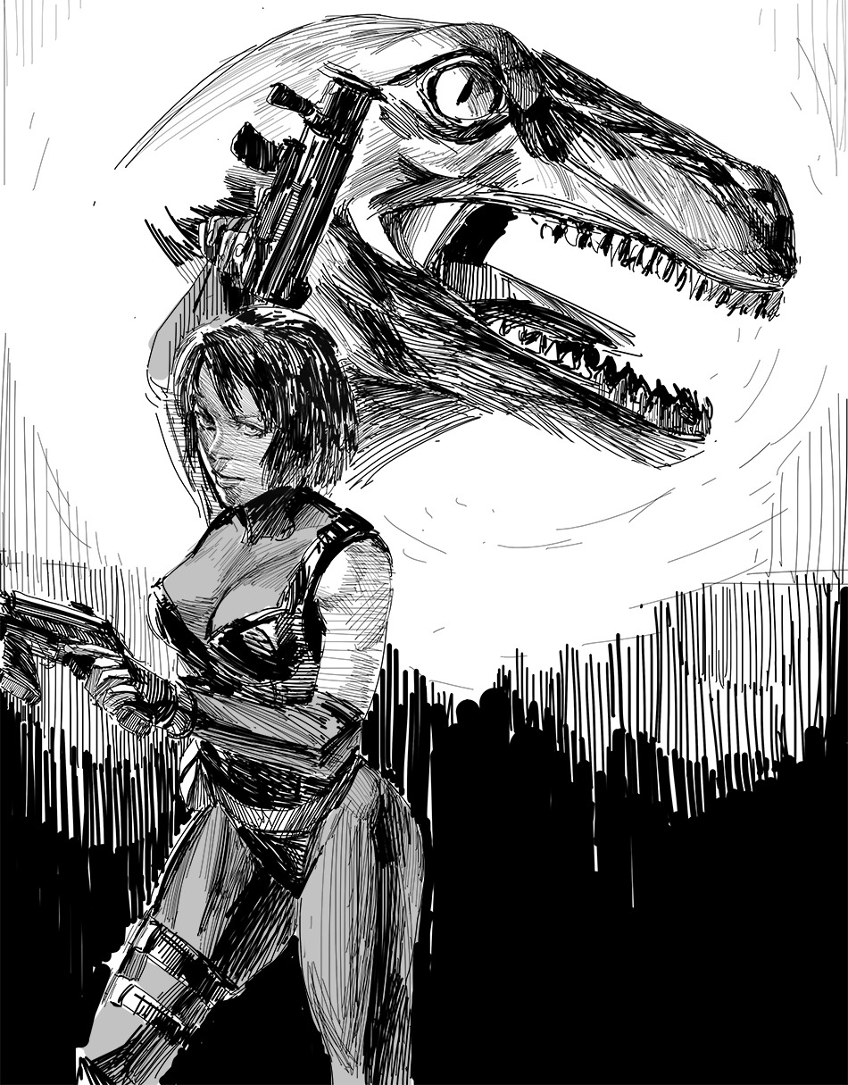 doodlezbd:  More drawthread shit + a silly Dino Crisis thing for idrawanimebecauseiamafaggot