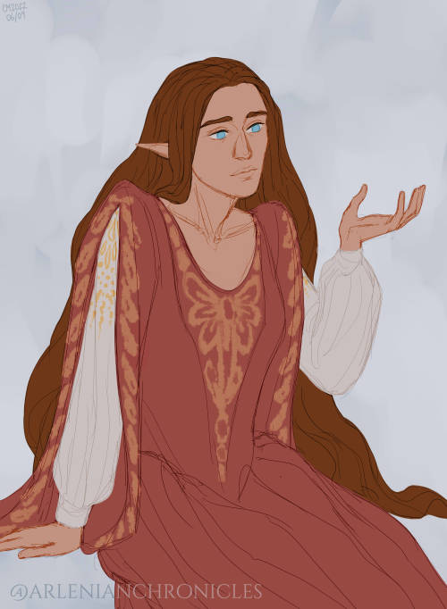 Noldorin Portraits pt2: Fëanor, Nerdanel, Anairë, and Eldalótë.Alrighty, here’s the man himself! And