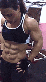 musclegirls: You know you tried to count the abs when she pulled her shirt up…