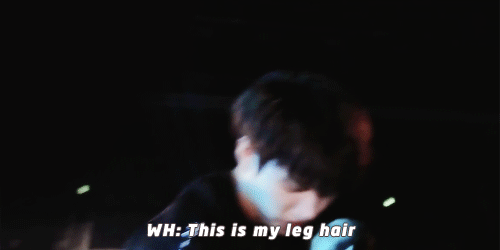 eteru:  Woohyun is proud of his hairy leg 