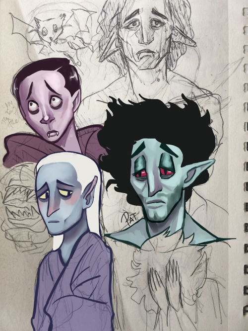 idk when i decided to fill a sketchbook page with sadboy vampires but i liked it