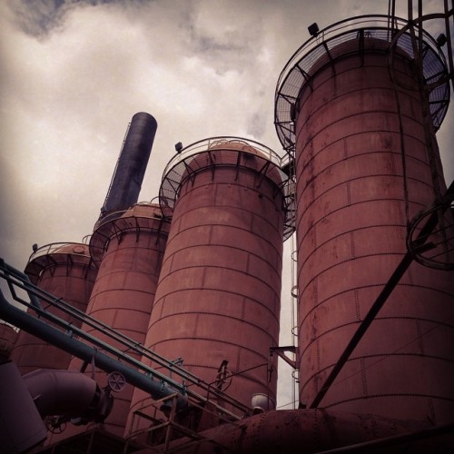Before the bottom dropped out at Sloss Furnaces. #industrial #towers #clouds #deluge