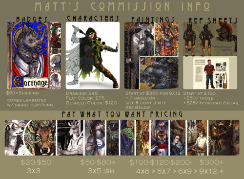 mspencerdraws: Heya so I’m open for commissions.It was about time to update my prices and offerings!