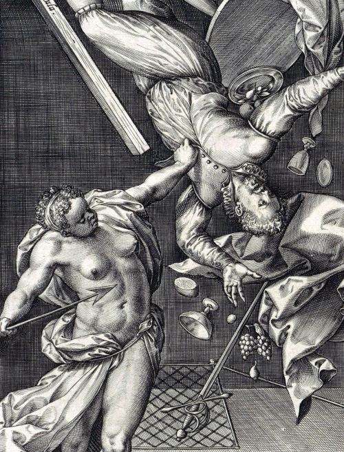 Allegory of the Fall of the Earthly Man (detail) by Hieronymus Wierix, 1578.