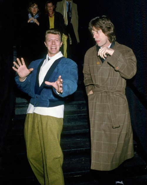 David Bowie & Mick Jagger  China Club'e, New York   by Ron Galella    1985