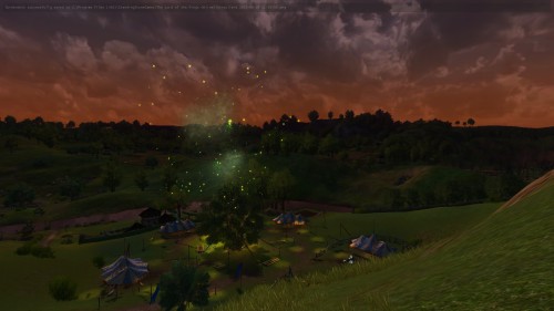 A sunset AND fireworks in the Shire