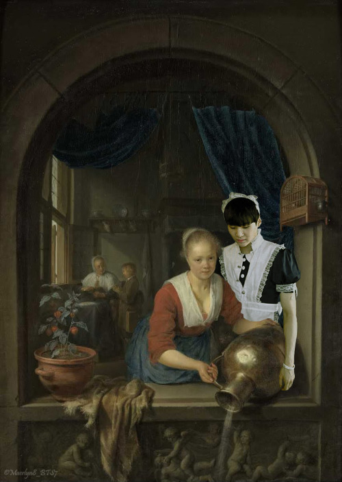 btsisinart:  Hip Hop is dead. ART: Maid at the Window, Gerard Dou (1660)