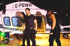 iamnolady:  The Shield arrives at London's O2 arena via helicopter: Raw, April 22,