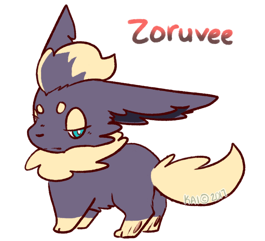 Arts and Doodles — Presenting my Zorua+Eevee fusion, Zoruvee! Normal...