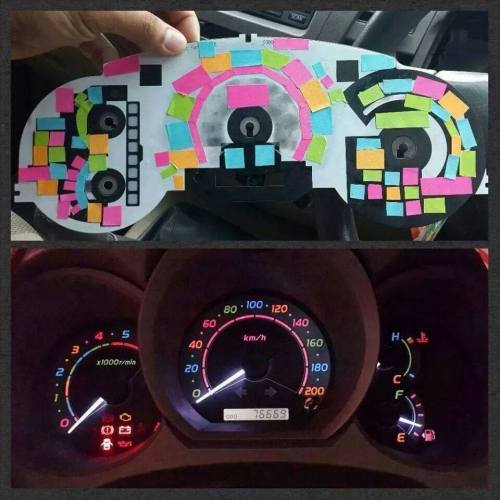 Use Post-It notes to color your dashboard lights - Imgur