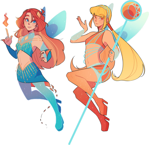 Winx redesigns for Bloom and Stella! plus speedpaint~