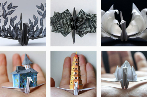 itscolossal: Cristian Marianciuc Creates a New Decorated Origami Paper Crane Daily for 1,000 Days