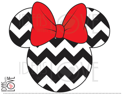 INSTANT DOWNLOAD DIY Chevron Minnie Mouse Disney Inspired Printable Iron on Transfer T-shirt Party f