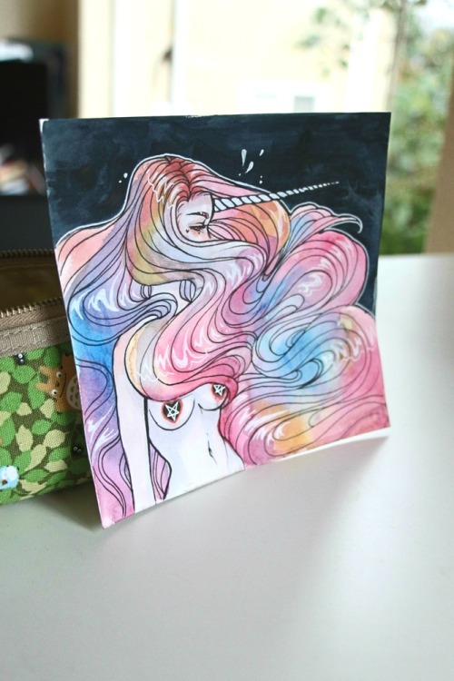 I’ve been obsessed with drawing sexy unicorns. I’ve been selling them on my shop for only $30 for th