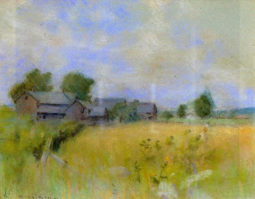 Pasture with Barns, Cos Cob, John Henry Twachtman