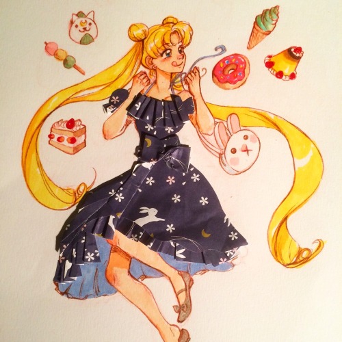 da-imaginarium: Sketch 70: Paper Dress Usagi Tsukino  Sailor Moon Crystal finished last weekend and 