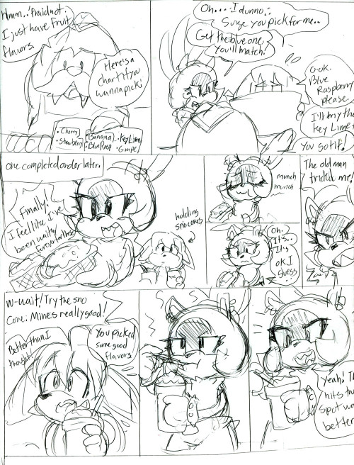 bunnymajo:Did an incredibly messy comic about “what is your favorite food if you’re a carbon copy of