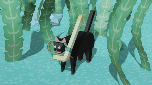 pinkfloydechoes1971mp3download:lowpolyanimals: Scuba Cat from Katamari Damacy