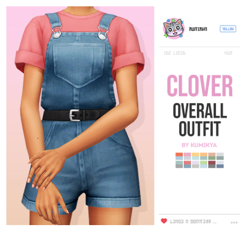 kumikya:  CLOVER OVERALLS OUTFIT hello! i don’t have much to say. i saved a post from istagram of so