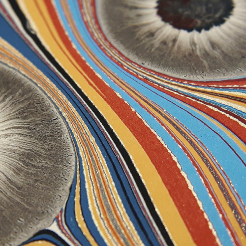 renato-crepaldi:Some detailed photos of a Tiger Eye marbled paper done by Renato Crepaldi. “Aqueous 