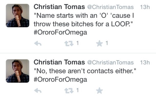 ripopentheuniverse: The glorious #OroroForOmega hashtag on twitter. Created by christiancgtomas wit