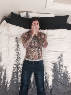 fyeahguyswithtattoos:  http://lightsinthewoods.tumblr.com Anxious so I took a photo of myself. 