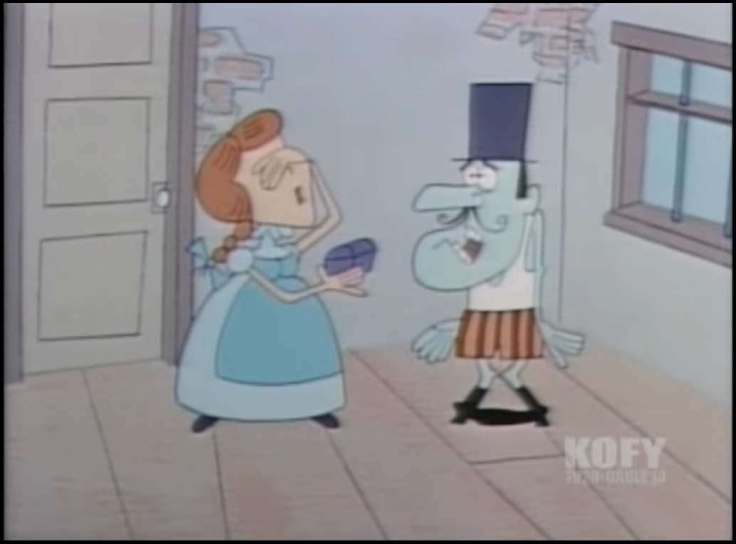 Snidely Whiplash without his bullet proof suit. Dudley Do Right - Bullet Proof Suit.