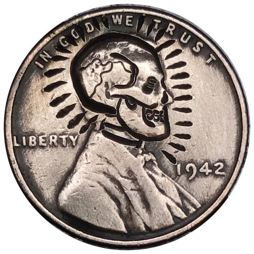 Available on eBay #skull #dead #president #lincoln #abe #skeleton #penny #copper #1942 #cent #money 