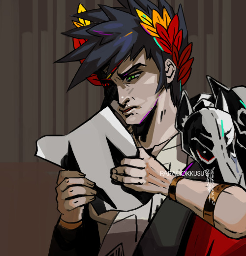 paradokkusuart: Note waiting for Zagreus when he gets home forbidden pizza boon