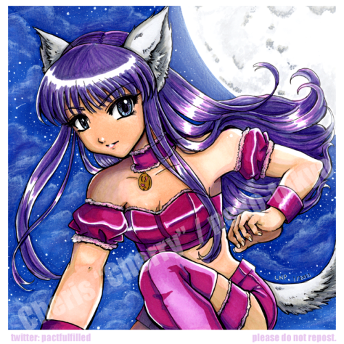 Mew Zakuro from Tokyo Mew Mew! I hope to make a set of mini prints available in the future. In 2021 