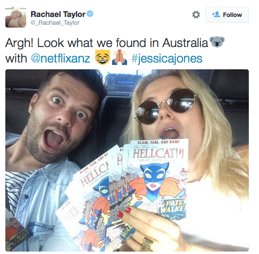 kateordie:  fyeahpatsywalker:  @_Rachael_Taylor: Argh! Look what we found in Australia