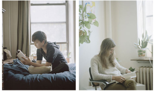 Reading Women (2012 - 2013), Carrie Schneider Rena reading Zadie Smith, Megha reading Edit