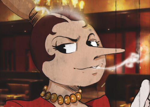 adoggoart:commission I did of Hilda Berg smoking and looking presumptuous 