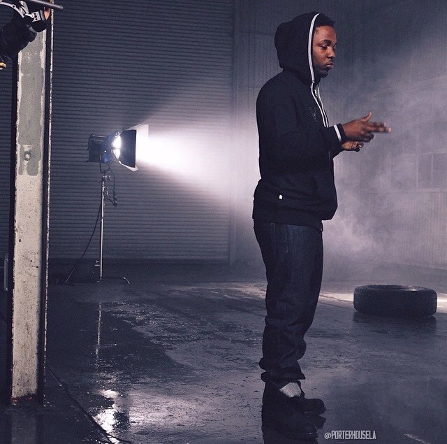 kendrickkilledmyvibe:  Kendrick Lamar on set. February 2012. 