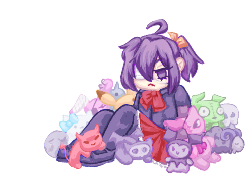 just a chuni and her plushies