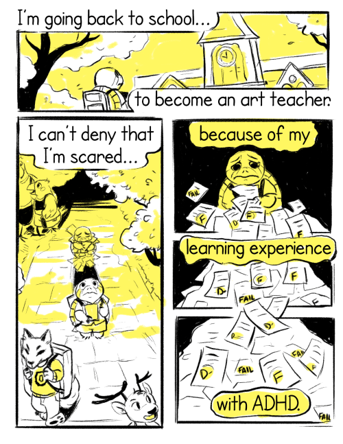 A short, auto-bio comic I made for the ADHD zine about education with ADHD.  