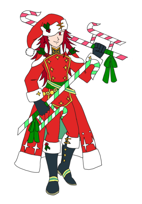 aviatrix88: Drew a FEH winter alt, Joshua: Blizzard King, dual-wielding Candy Hook swords. (I kind o