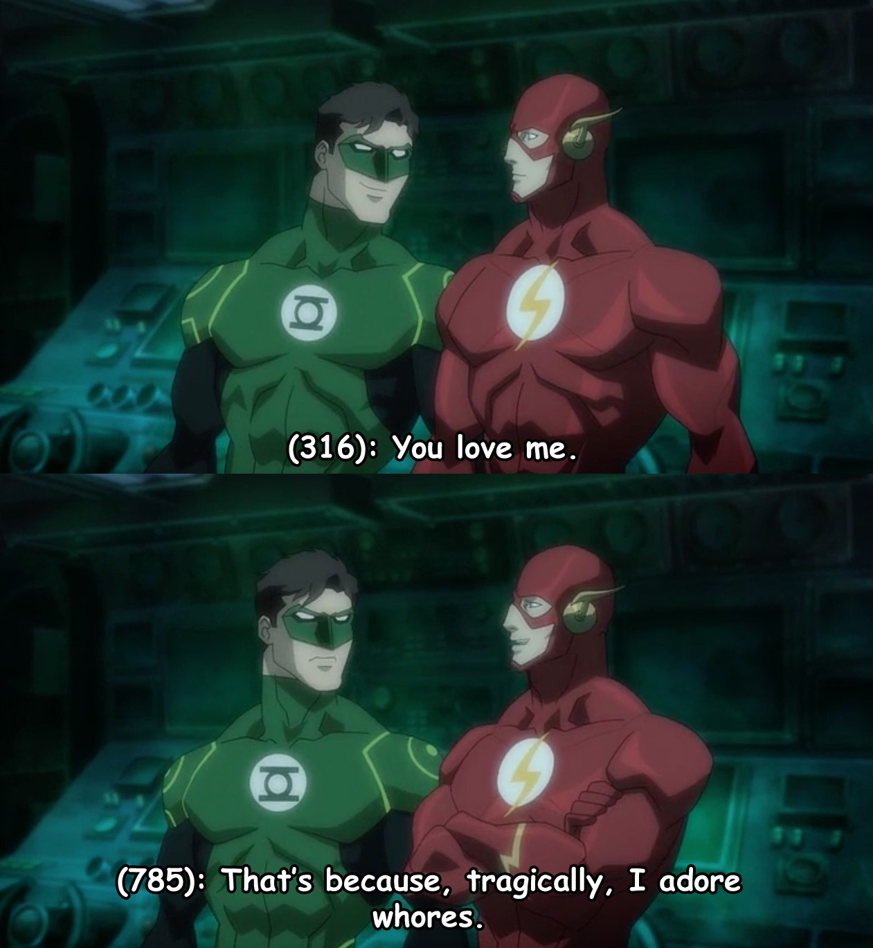 justiceleaguetextsfromlastnight:  (316) You love me.(785) That’s because, tragically,