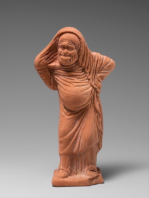 sadighgallery:Terracotta statuette of an actorAttic Greek,  Late 5th – Early 4th Century 