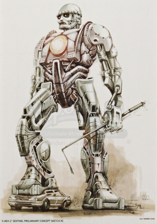 Sentinel concept art for X-MEN 2. With watermarks unfortunately, but they’re not that intrusive.