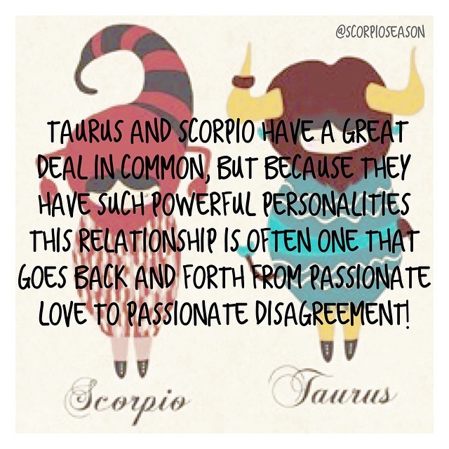 ScorpioSeasons — Scorpio + Taurus = Taurus and Scorpio have a...