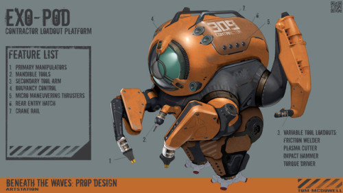 cyberclays:  Beneath the Waves: Prop Design Challenge  - by  Tom McDowell   “My  entry to the Artstation challenge. Really enjoyed all the entries. It  forced me to work up a whole project, and I made some internet friends  in the process!” 