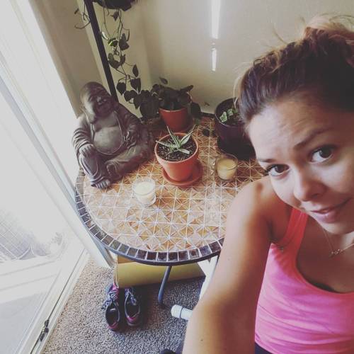 Plants, buddah, my favorite table and some yoga mats! If your not happy…. do yoga!!:):) and b