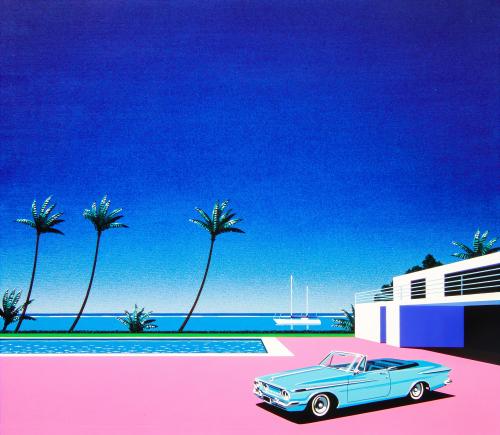 vaporwavecorp:Pink Driveway by Hiroshi Nagai