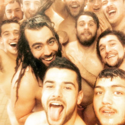 naked-straight-men:  Rugby lads.  Hot fun